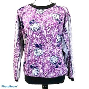 Vintage Teddi Crew Neck Top with Floral Graphics. Size L.